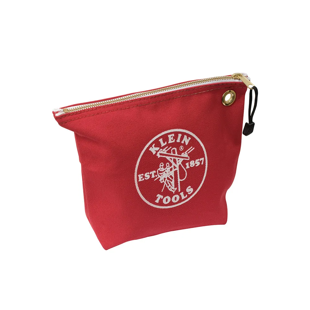 Bolsa con cierre relámpago, portaherramientas de 25,4 cm de lona roja